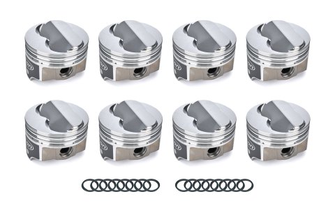 Piston - Premium Forged - Forged - 4.040 in Bore - 1/16 x 1/16 x 3/16 in Ring Grooves - Plus 6.30 cc - Small Block Chevy - Set of 8