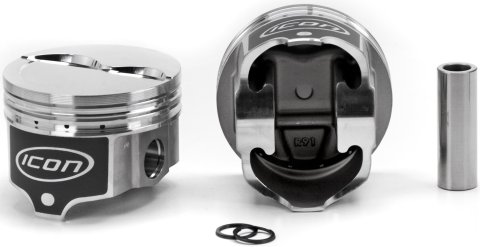 Piston - Premium Forged - 4.350 in Bore - 1/16 x 1/16 x 3/16 in Ring Grooves - Minus 12.00 cc - Mopar RB-Series - Set of 8