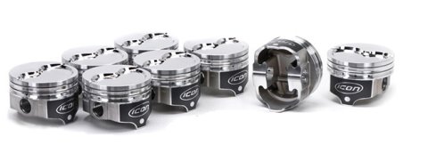 Piston - Premium - Forged - 4.360 in Bore - 1/16 x 1/16 x 3/16 in Ring Grooves - Minus 23.7 cc - Mopar B-Series - Set of 8