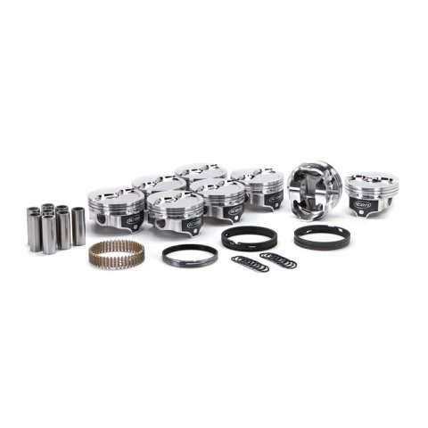 Piston - Premium Forged - 4.350 in Bore - 1/16 x 1/16 x 3/16 in Ring Grooves - Minus 26.7 cc - Mopar RB-Series - Set of 8