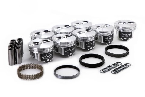 Piston - Premium Forged - 4.233 in Bore - 1/16 x 1/16 x 3/16 in Ring Grooves - Minus 4.5 cc - Ford FE-Series - Set of 8