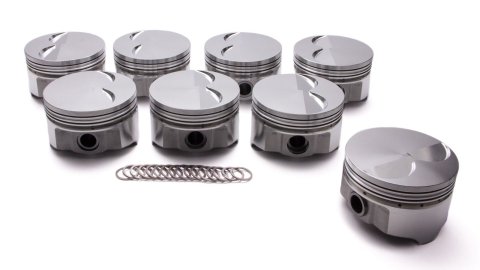 Piston - Premium Forged - Forged - 4.150 in Bore - 1/16 x 1/16 x 3/16 in Ring Grooves - Minus 4.50 cc - Pontiac V8 - Set of 8