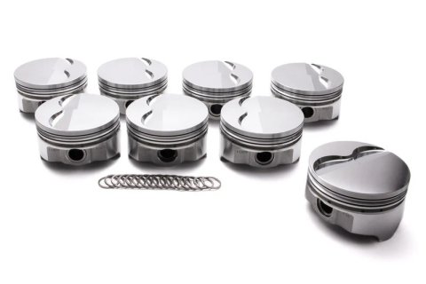 Piston - Premium Forged - 4.160 in Bore - 1/16 x 1/16 x 3/16 in Ring Grooves - Minus 14.00 cc - Aluminum - Pontiac V8 - Set of 8