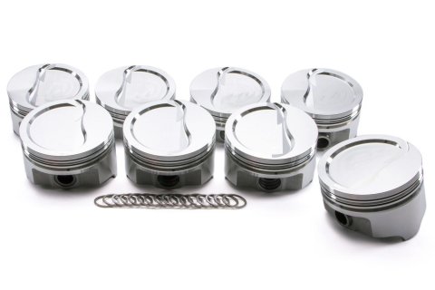Piston - Premium Forged - 4.150 in Bore - 1/16 x 1/16 x 3/16 in Ring Grooves - Minus 10.00 cc - Aluminum - Pontiac V8 - Set of 8