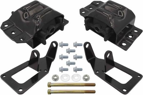 Motor Mount - Bolt-On - Steel - Black Powder Coat - GM LT-Series - GM Fullsize Truck 1973-87 - Kit