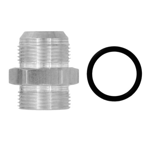 Fitting - Adapter - Straight - 16 AN Male to 16 AN Male O-Ring - Aluminum - Clear Anodized - Each