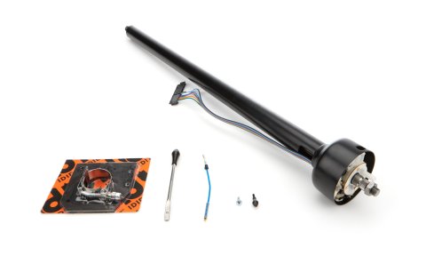 Steering Column - Retrofit - Floor Shift - Hazard / Turn Signal - Steel - Black Powder Coat - Chevy Corvette 1958-62 - Each