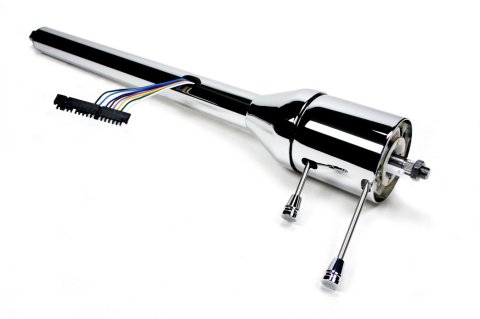 Steering Column - Tilt - 2 in Tube - 32 in Length - Hazard / Turn Signal - Steel - Chrome - Universal - Each