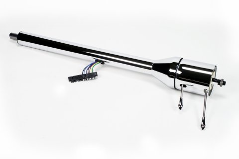 Steering Column - Retrofit - Tilt - Hazard / Turn Signal - Steel - Chrome - Chevy Fullsize Car 1955-56 - Each
