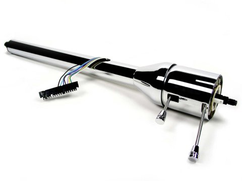 Steering Column - Retrofit - Tilt - Floor Shift - Hazard / Turn Signal - Steel - Chrome - Chevy Truck 1947-54 - Each