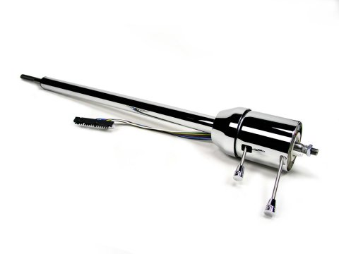 Steering Column - Retrofit - Tilt - Floor Shift - Hazard / Turn Signal - Steel - Natural - Chevy Corvette 1963-66 - Each