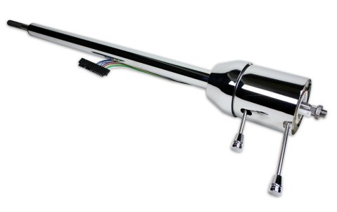 Steering Column - Retrofit - Tilt - Floor Shift - Hazard / Turn Signal - Steel - Chrome Plated - Chevy Corvette 1963-66 - Each