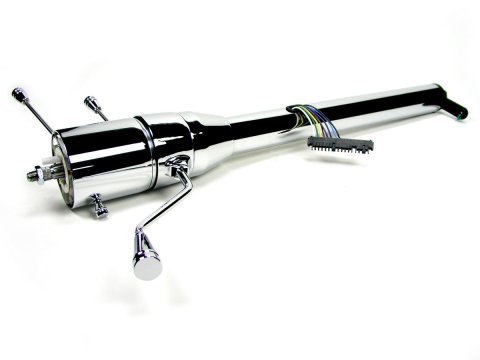 Steering Column - Tilt - Column Shift - 2-1/4 in Tube - 30 in Length - Hazard / Turn Signal - Steel - Chrome - Universal - Each