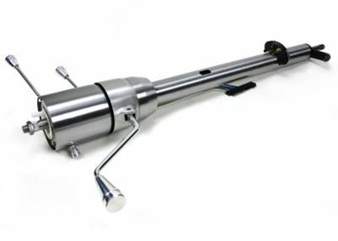 Steering Column - Retrofit - Tilt - Column Shift - Hazard / Turn Signal - Steel - Natural - Power Steering Box - Ford Fullsize Truck 1967-72 - Each