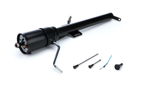 Steering Column - Retrofit - Tilt - Column Shift - Hazard / Turn Signal - Steel - Black Powder Coat - Ford Fullsize Truck 1978-79 - Each