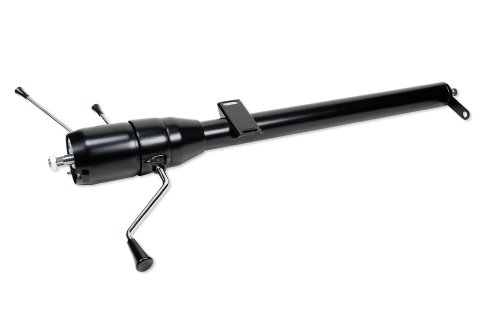Steering Column - Retrofit - Tilt - Column Shift - 2-1/4 in Tube - Hazard / Turn Signal - Steel - Black Powder Coat - Ford Compact SUV 1974-75 - Each