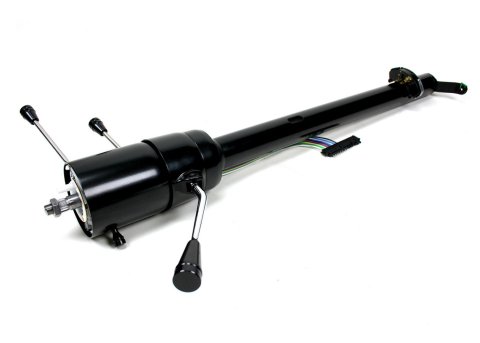 Steering Column - Retrofit - Tilt - Column Shift - Hazard / Turn Signal - Steel - Black Powder Coat - GM Fullsize Truck 1960-66 - Each