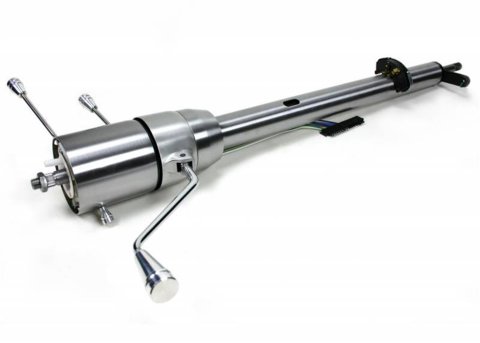 Steering Column - Retrofit - Tilt - Column Shift - Hazard / Turn Signal - Steel - Natural - GM Fullsize Truck 1967-72 - Each
