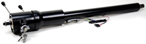 Steering Column - Tilt - 2 in Tube - 36 in Length - Hazard / Turn Signal - Steel - Black Powder Coat - GM X-Body 1969-73 - Each