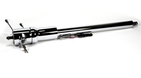 Steering Column - Retrofit - Tilt - Hazard / Turn Signal - Steel - Chrome - Jeep CJ 1976-86 - Each