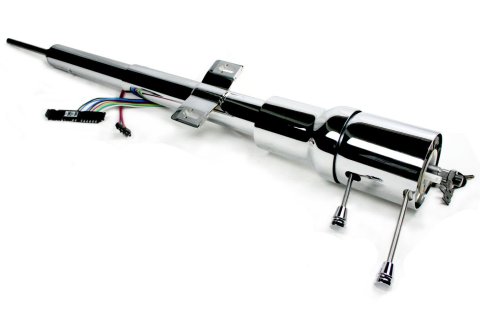 Steering Column - Retrofit - Tilt - Hazard / Key / Turn Signal - Steel - Chrome Plated - Mopar E-Body 1970-74 - Each