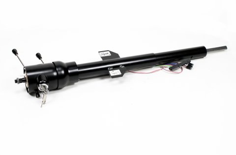 Steering Column - Retrofit - Tilt - Hazard / Key / Turn Signal - Steel - Black Powder Coat - Mopar A-Body 1970-76 - Each
