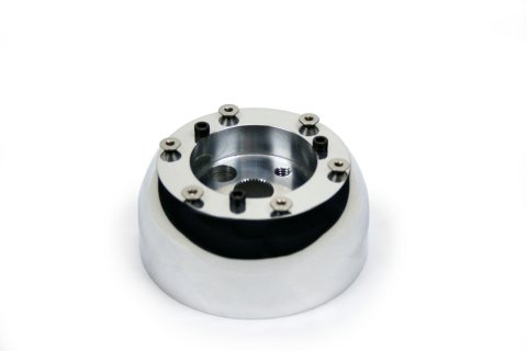 Steering Wheel Adapter - 6-Bolt Wheels to Ididit Column / OE Column - Aluminum - Polished - Chevy Corvette 1956-62 - Kit