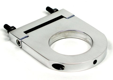 Steering Column Bracket - 2-1/4 in Diameter Tube - 2-1/2 in Drop - Hinged Base - Aluminum - Brushed - Each