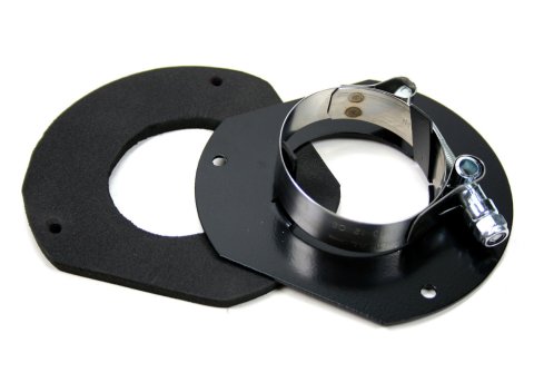 Steering Column Bracket - 2-1/4 in Diameter Tube - Floor Mounting Plate - Steel - Black Paint - Ford Mustang 1964-66 - Kit