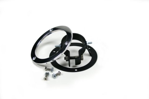 Steering Column Bracket - 2 in Diameter Tube - Adjustable - Trim Kit - Steel - Black Paint - Kit