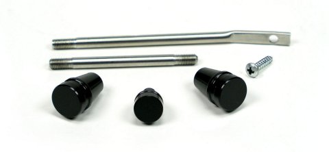 Column Dress-Up Kit - Flasher Knob - Turn Lever - Tilt Column Lever - Aluminum - Black Powder Coat - GM / Mopar - Kit