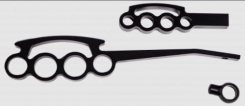 Steering Column Lever - Grip Style - Hazard / Turn Signal - Aluminum - Black Powder Coat - Kit