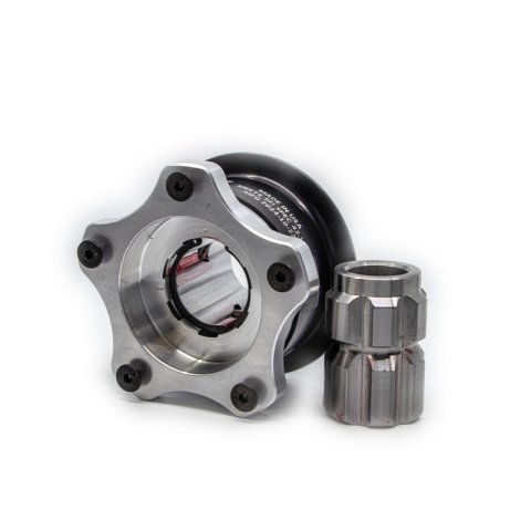 Steering Wheel Quick Release - 360 Degree Release - 5-Bolt - SFI 42.1 - Splined Keyway - Aluminum - Black / Clear Anodized - Kit