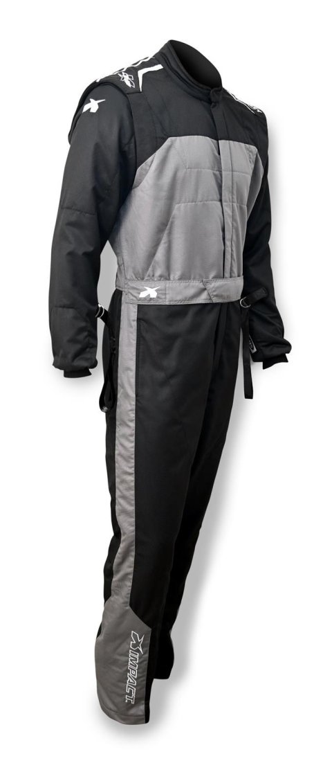 Driving Suit - Mini Racer 2.4 - 1-Piece - SFI 3.3A/5 - Double Layer - Aramid - Black / Gray - Youth X-Large - Each