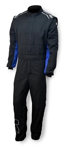 Driving Suit - Axis 2.4 - 1-Piece - SFI 3.2A/5 - Double Layer - Aramid - Black / Blue - Medium - Each