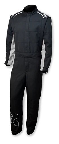 Driving Suit - Axis 2.4 - 1-Piece - SFI 3.2A/5 - Double Layer - Aramid - Black / Gray - 3X-Large - Each