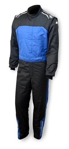 Driving Suit - Racer 2.4 - 1-Piece - SFI 3.3A/5 - Double Layer - Nomex - Black / Blue - Small - Each