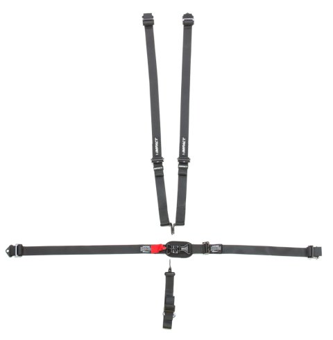 Harness - Dirt Track - 5 Point - Latch and Link - SFI 16.1 - Pull Down Adjust - Bolt-In / Wrap Around - Individual Harness - Black - Kit