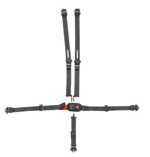 Harness - Racer Series - 5 Point - Latch and Link - SFI 16.1 - Pull Up Adjust - Bolt-In / Wrap Around - Individual Harness - Quarter Midget / Junior Dragster - Black - Kit