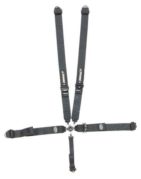 Harness - Racer Series - 5 Point - Camlock - SFI 16.1 - Pull Down Adjust - Bolt-In / Wrap Around - Individual Harness - Black - Kit