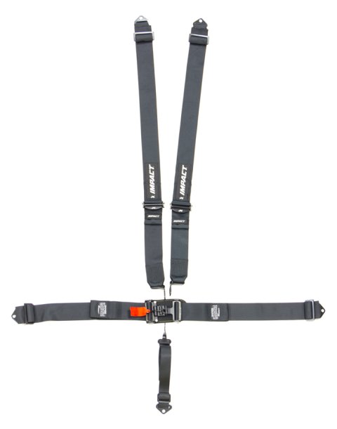 Harness - Racer Series - 5 Point - Latch and Link - SFI 16.1 - Pull Down Adjust - Bolt-In / Wrap Around - Individual Harness - Black - Kit