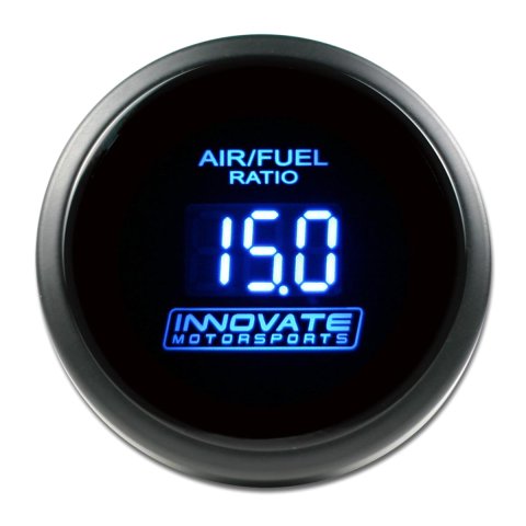 Air-Fuel Ratio Gauge - DB/LC-2 - Wideband - 8:1-18:1 AFR - Electric - Digital - 2-1/16 in Diameter - Black Face Blue LED - Kit