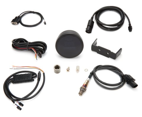 Air-Fuel Ratio Gauge - DB/LC-2 - Wideband - 8:1-18:1 AFR - Electric - Digital - 2-1/16 in Diameter - Black Face Green LED - Kit