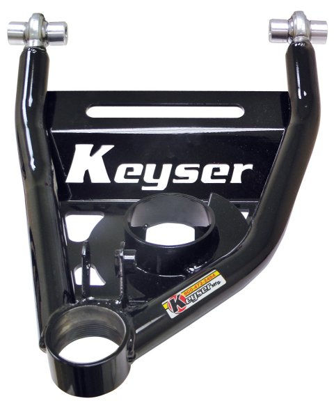 Control Arm - Tubular - Passenger Side - Lower - Spherical Bearing Bushings - Steel - Black Powder Coat - Screw-In Ball Joint - Plus 1 in Length - Chevy Chevelle - Each