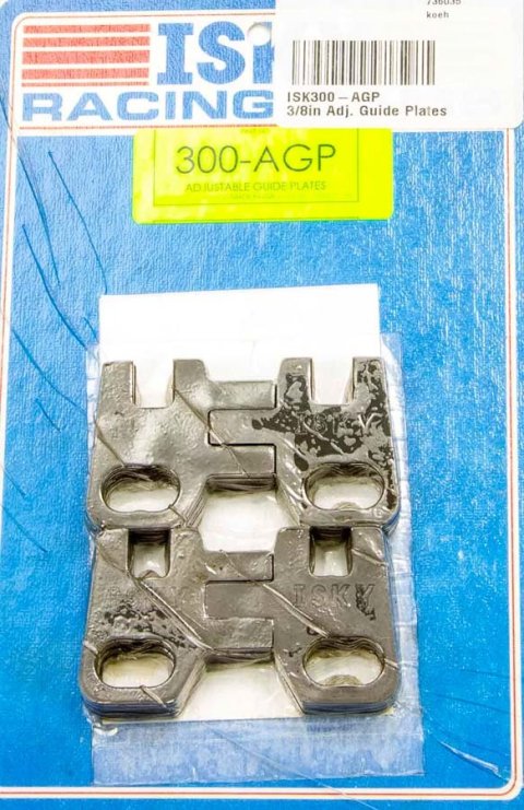 Pushrod Guide Plate - 3/8 in Pushrod - Flat - Adjustable - Steel - Black Oxide - Small Block Chevy - Set of 8