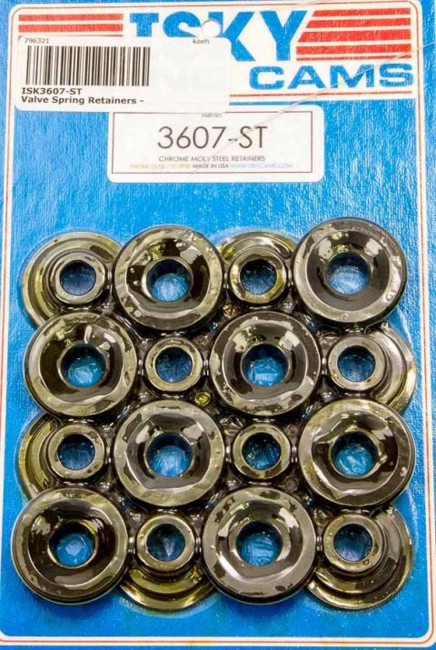 Valve Spring Retainer - 7 Degree - 1.080 in / 0.735 in OD Steps - Dual Spring - Chromoly - Set of 16