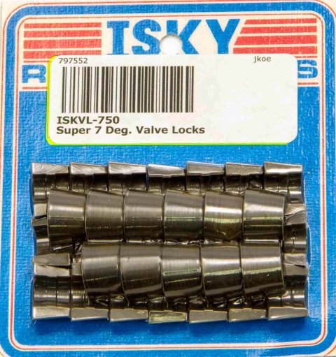 Valve Lock - Super 7 - 7 Degree - 11/32 in Valve Stem - Standard Height - Chromoly - Black Oxide - Set of 16