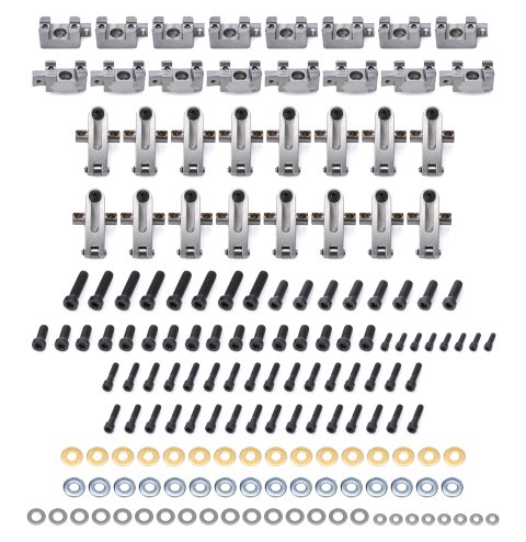 Rocker Arm - Pro Series - Shaft Mount - 1.7 Ratio - Full Roller - Aluminum - Natural - Profiler Heads - Big Block Chevy - Set of 16