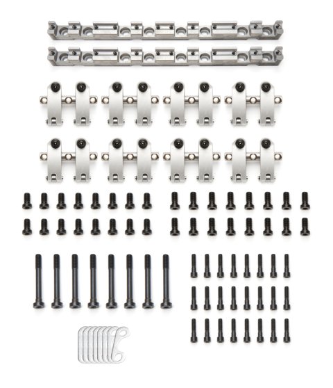 Rocker Arm - Sportsman - Shaft Mount - 1.60 Ratio - Full Roller - Aluminum - Natural - Dart Pro 1 Heads - Small Block Chevy - Set of 16