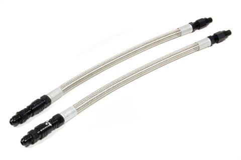 Transmission Line - Quick Release - 12 in Long - 6 AN Steel Braided Rubber Hose - Valved - 6 AN Socket / Plug Included - Black - Kit